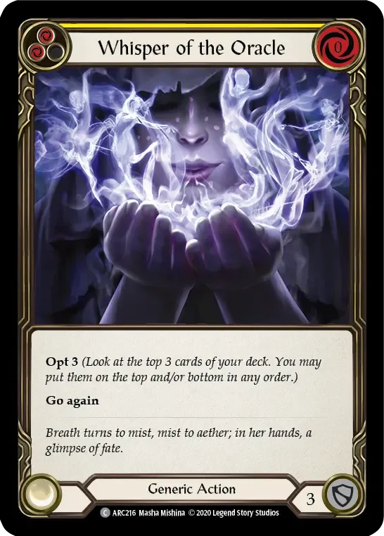 Whisper of the Oracle (Yellow) — Arcane Rising - Unlimited — Flesh and Blood