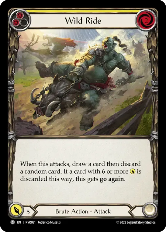 Wild Ride (Yellow) — Kayo - Heavy Hitters Blitz Deck — Flesh and Blood