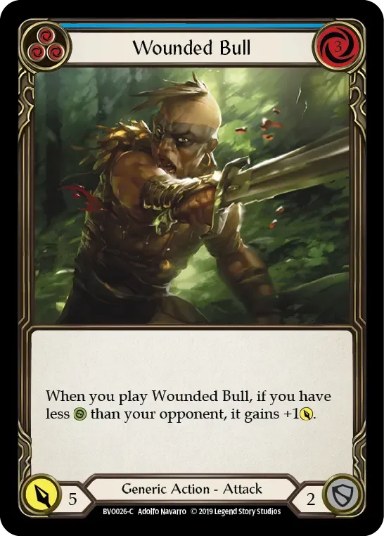 Wounded Bull (Blue) — Bravo, Showstopper - Hero Deck — Flesh and Blood