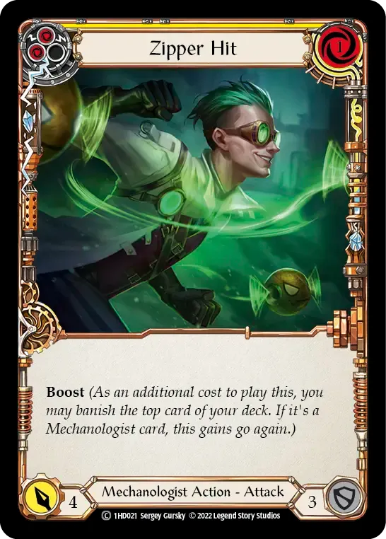 Zipper Hit (Yellow) — Dash - Blitz Deck — Flesh and Blood