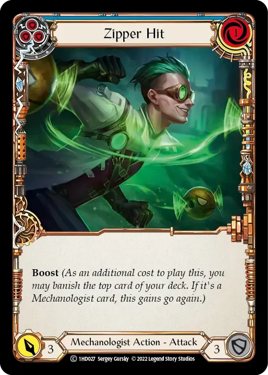 Zipper Hit (Blue) — Dash - Blitz Deck — Flesh and Blood