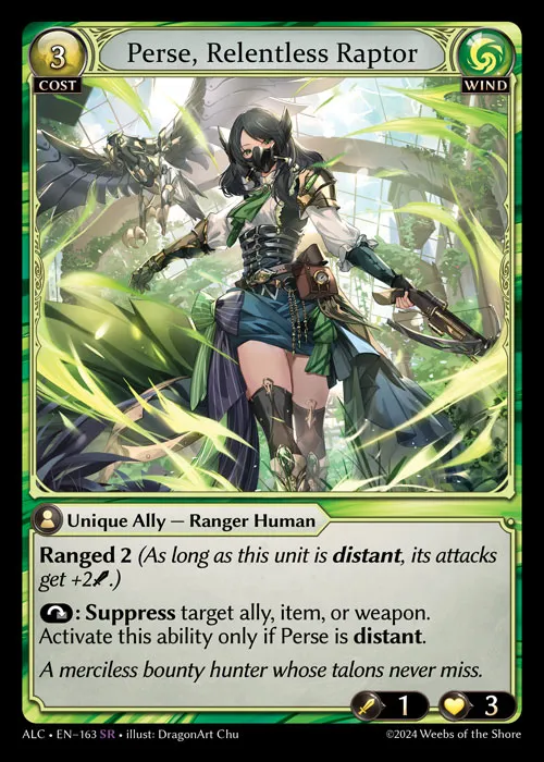Perse, Relentless Raptor — Alchemical Revolution — Grand Archive