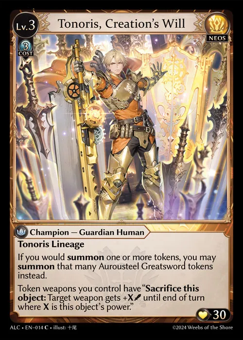 Tonoris, Creation's Will — Alchemical Revolution — Grand Archive