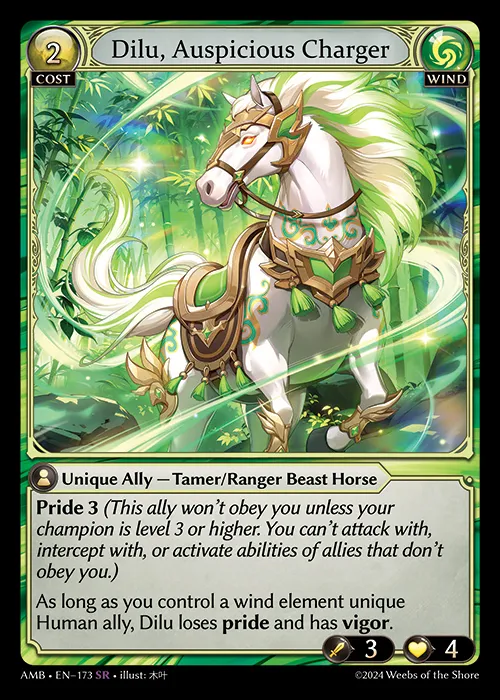 Dilu, Auspicious Charger — Mortal Ambition — Grand Archive