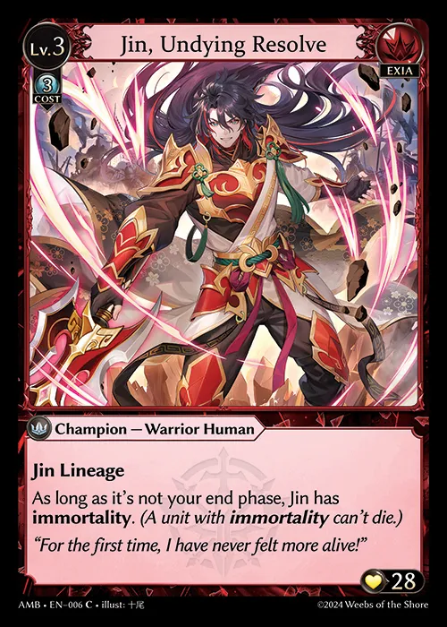 Jin, Undying Resolve — Mortal Ambition — Grand Archive TCG