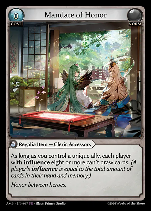 Mandate of Honor — Mortal Ambition — Grand Archive