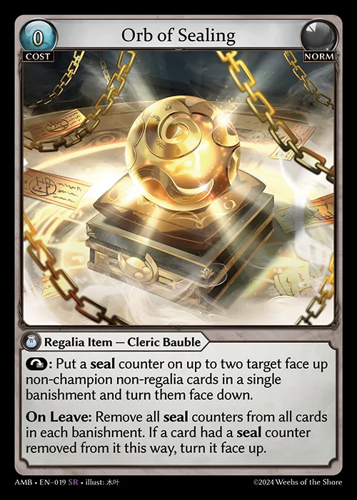 Orb of Sealing — Mortal Ambition — Grand Archive TCG