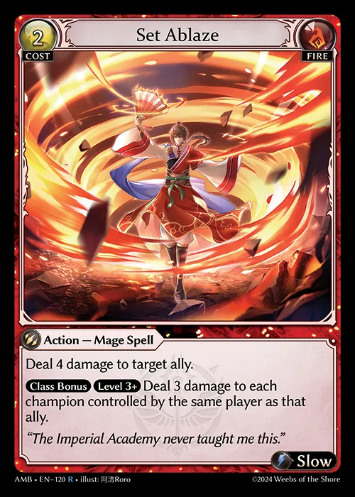 Set Ablaze — Mortal Ambition — Grand Archive