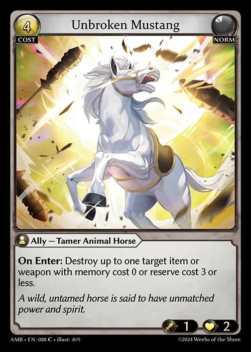 Unbroken Mustang — Mortal Ambition — Grand Archive TCG