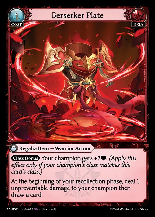 Berserker Plate — Mortal Ambition Starter Decks — Grand Archive