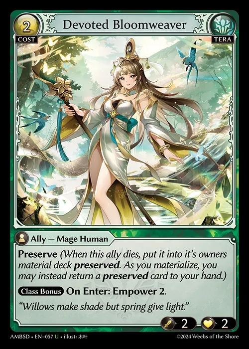 Devoted Bloomweaver — Mortal Ambition Starter Decks — Grand Archive