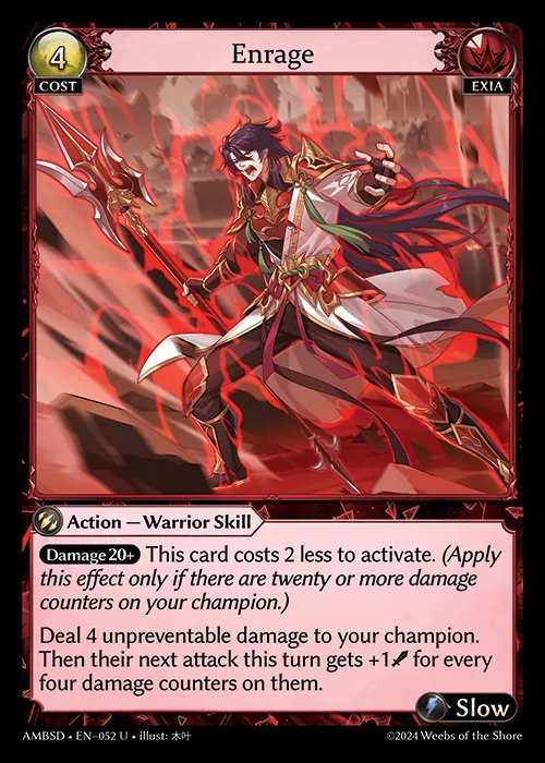 Enrage — Mortal Ambition Starter Decks — Grand Archive