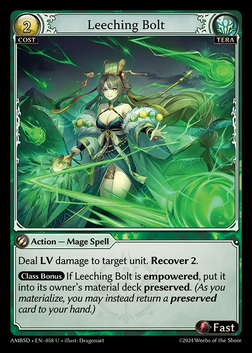 Leeching Bolt — Mortal Ambition Starter Decks — Grand Archive