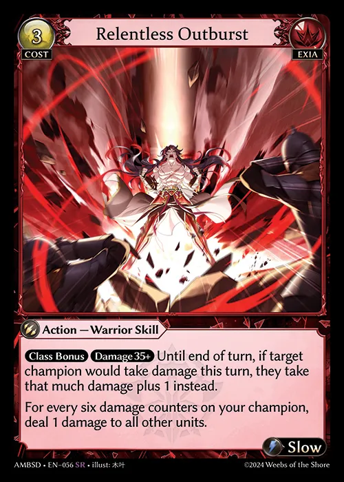 Relentless Outburst — Mortal Ambition Starter Decks — Grand Archive