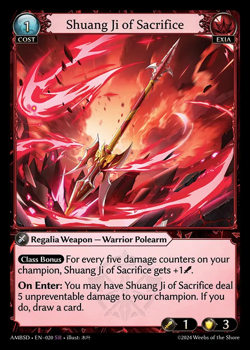 Shuang Ji of Sacrifice — Mortal Ambition Starter Decks — Grand Archive