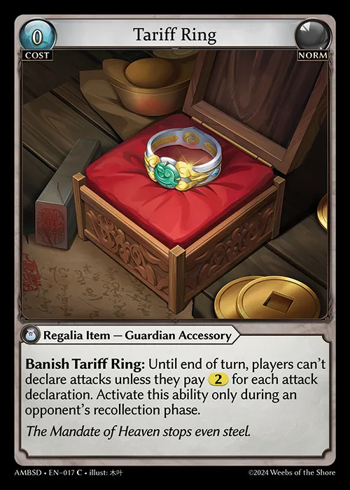 Tariff Ring — Mortal Ambition Starter Decks — Grand Archive