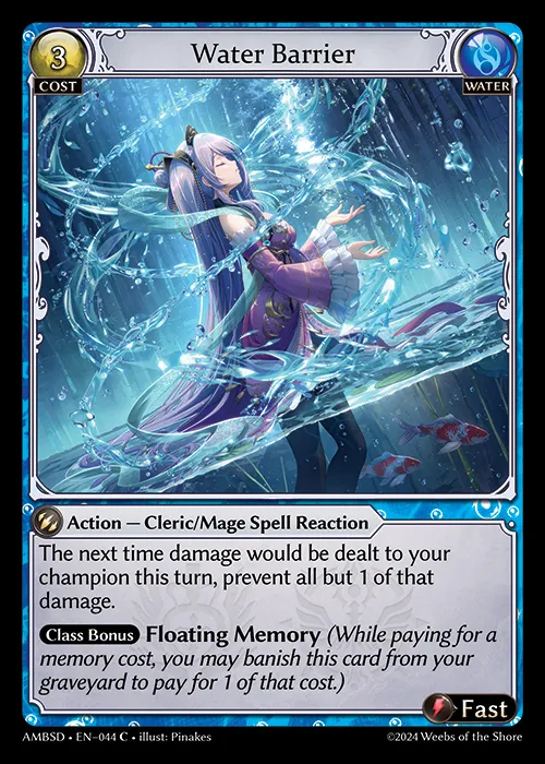 Water Barrier — Mortal Ambition Starter Decks — Grand Archive