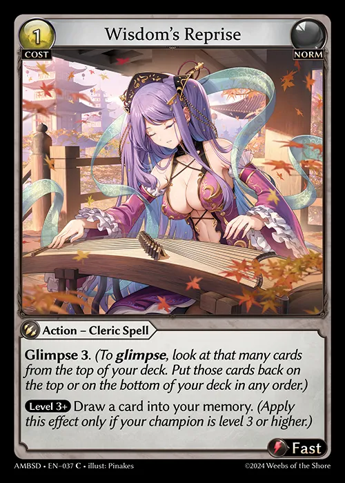 Wisdom's Reprise — Mortal Ambition Starter Decks — Grand Archive