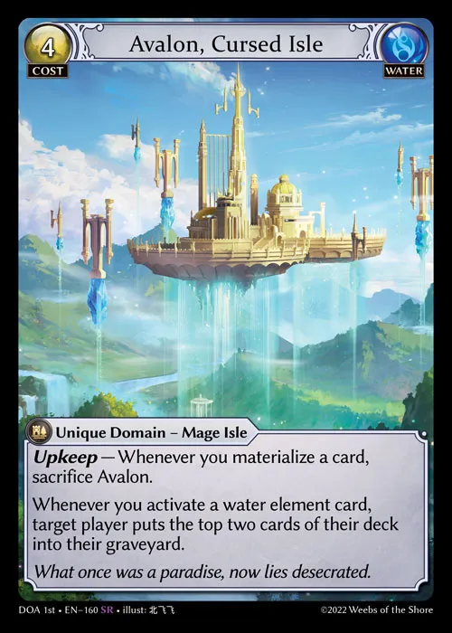Avalon, Cursed Isle — Dawn of Ashes First Edition — Grand Archive