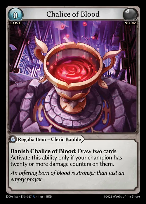 Chalice of Blood — Dawn of Ashes First Edition — Grand Archive
