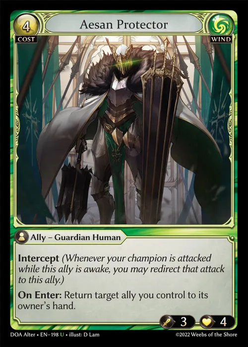 Aesan Protector — Dawn of Ashes Alter Edition — Grand Archive TCG