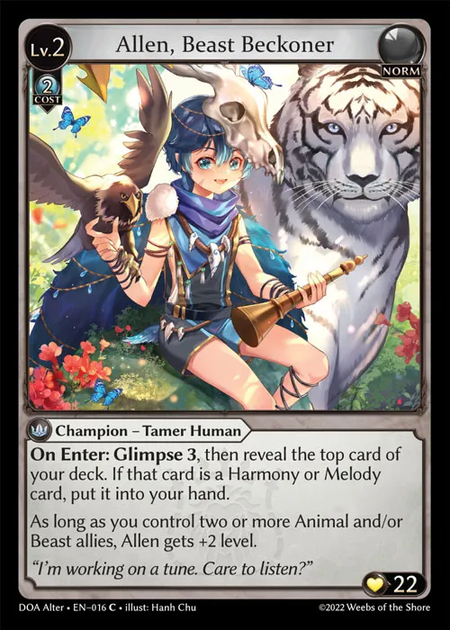 Allen, Beast Beckoner from Dawn of Ashes Alter Edition - Grand Archive TCG