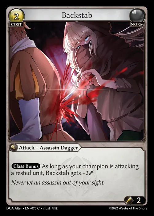 Backstab — Dawn of Ashes Alter Edition — Grand Archive