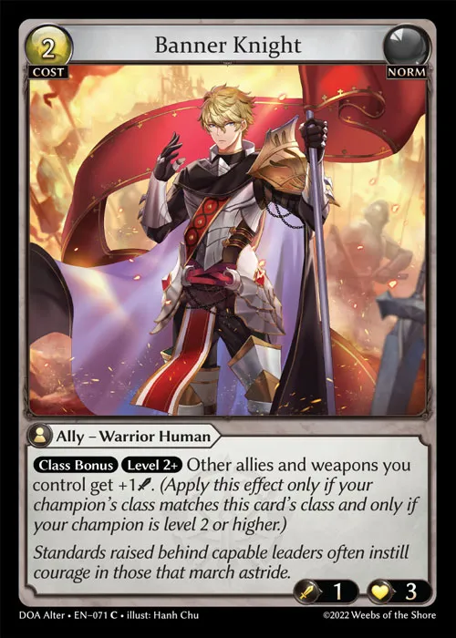 Banner Knight — Dawn of Ashes Alter Edition — Grand Archive