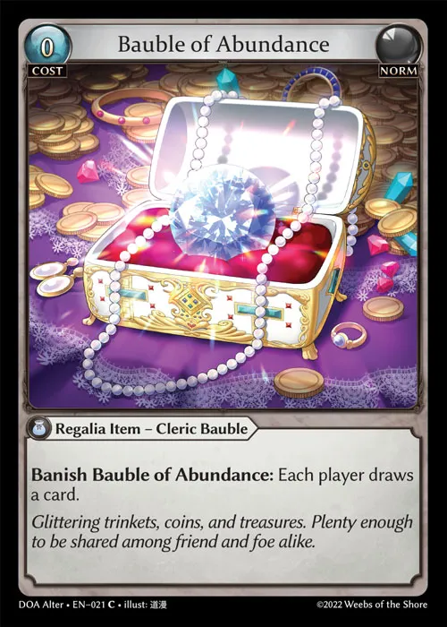 Bauble of Abundance — Dawn of Ashes Alter Edition — Grand Archive