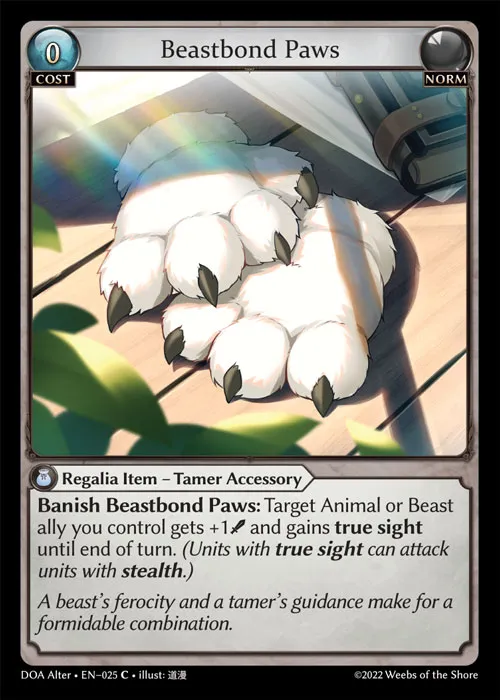 Beastbond Paws — Dawn of Ashes Alter Edition — Grand Archive