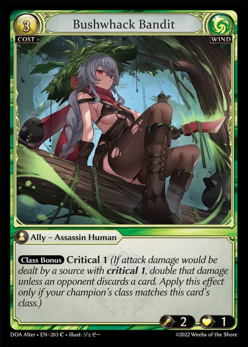 Bushwhack Bandit — Dawn of Ashes Alter Edition — Grand Archive