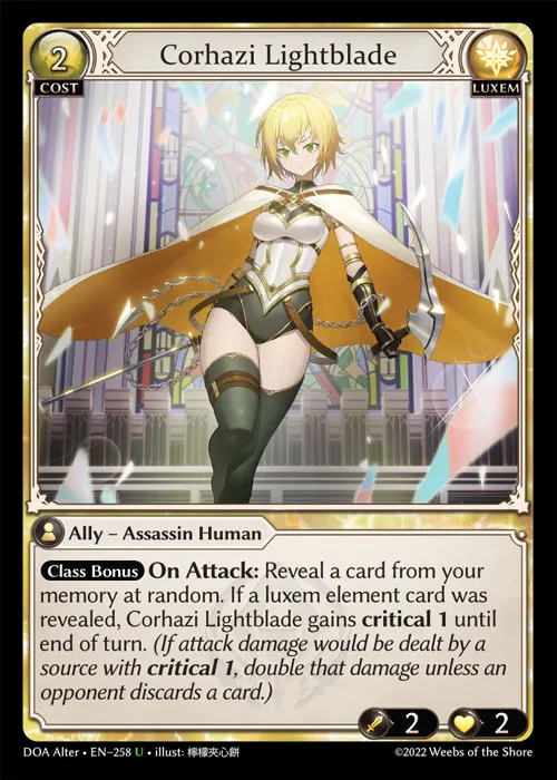 Corhazi Lightblade — Dawn of Ashes Alter Edition — Grand Archive