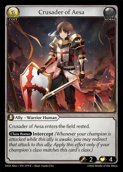 Crusader of Aesa — Dawn of Ashes Alter Edition — Grand Archive