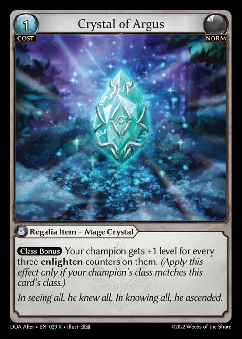 Crystal of Argus from Dawn of Ashes Alter Edition - Grand Archive TCG