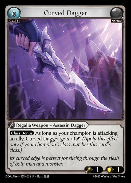 Curved Dagger — Dawn of Ashes Alter Edition — Grand Archive