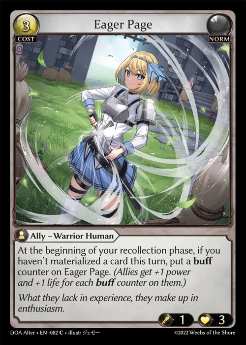 Eager Page — Dawn of Ashes Alter Edition — Grand Archive