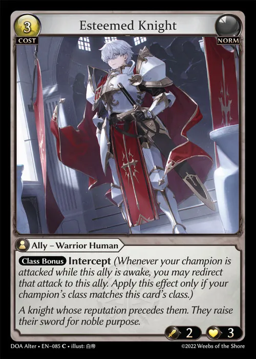 Esteemed Knight — Dawn of Ashes Alter Edition — Grand Archive