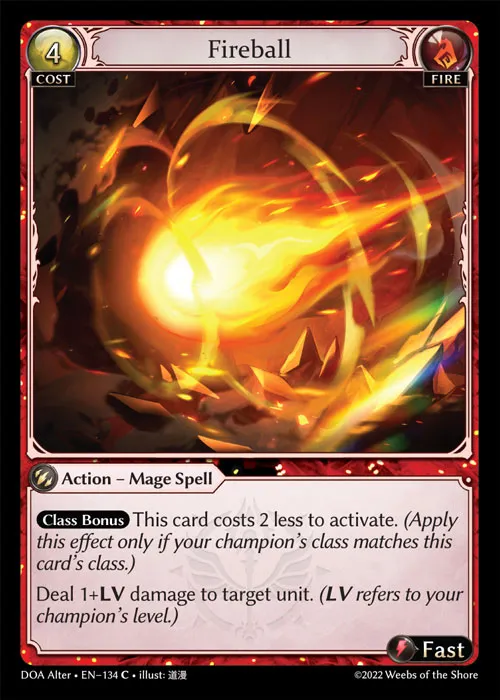 Fireball — Dawn of Ashes Alter Edition — Grand Archive