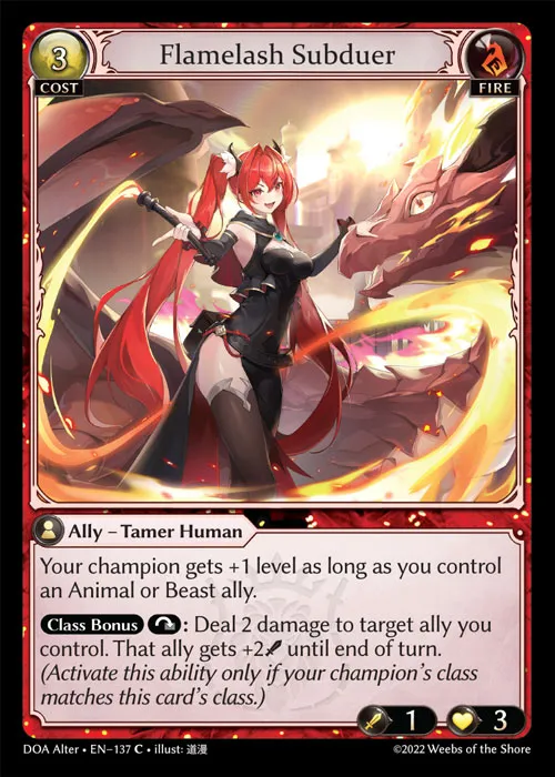 Flamelash Subduer — Dawn of Ashes Alter Edition — Grand Archive