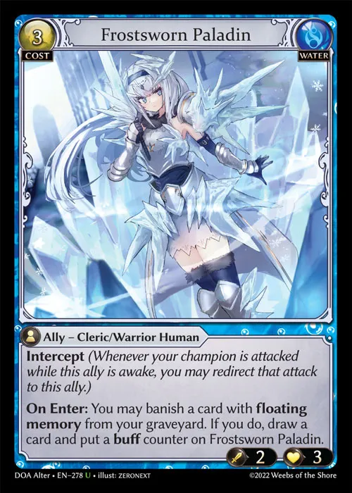 Frostsworn Paladin from Dawn of Ashes Alter Edition - Grand Archive TCG