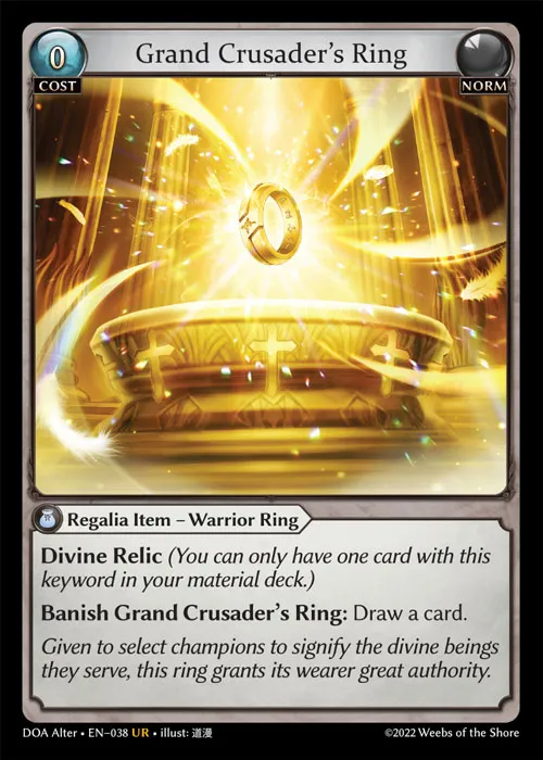 Grand Crusader's Ring — Dawn of Ashes Alter Edition — Grand Archive