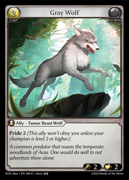 Gray Wolf — Dawn of Ashes Alter Edition — Grand Archive