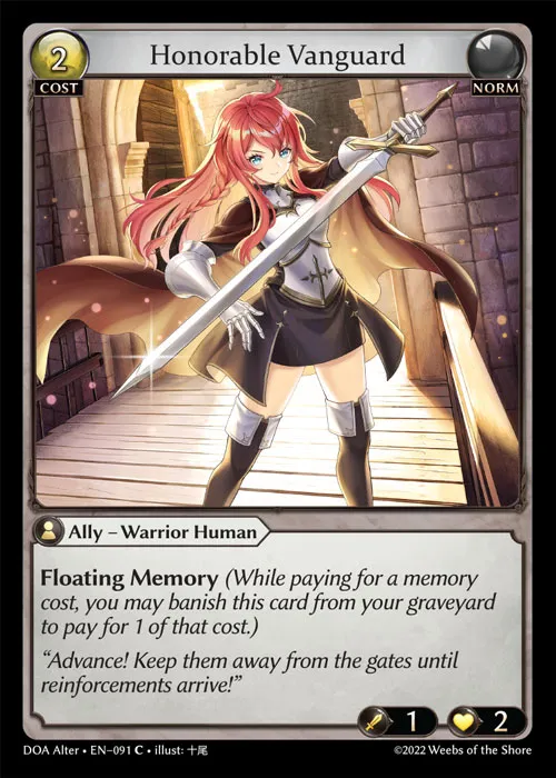 Honorable Vanguard — Dawn of Ashes Alter Edition — Grand Archive