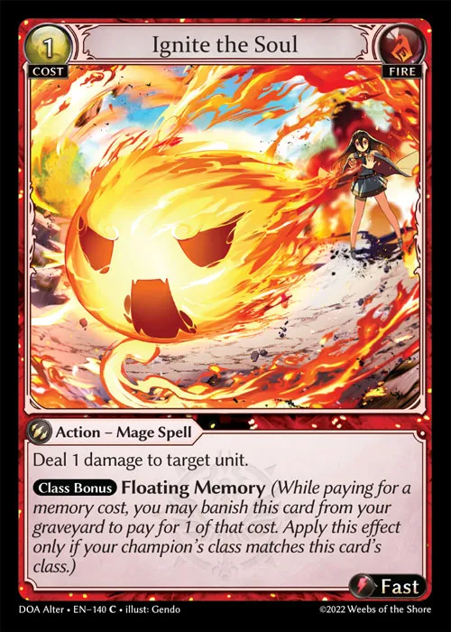 Ignite the Soul — Dawn of Ashes Alter Edition — Grand Archive