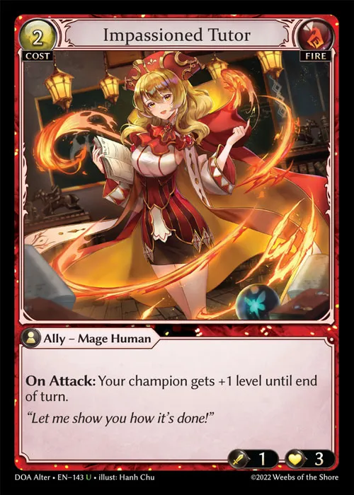 Impassioned Tutor — Dawn of Ashes Alter Edition — Grand Archive