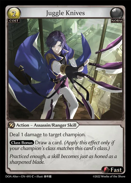 Juggle Knives — Dawn of Ashes Alter Edition — Grand Archive