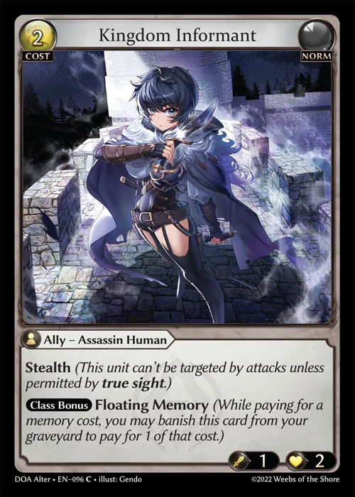 Kingdom Informant — Dawn of Ashes Alter Edition — Grand Archive