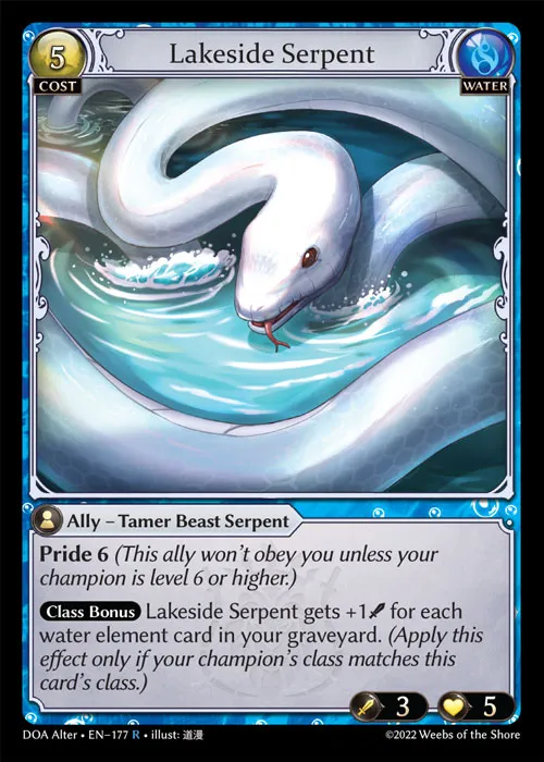 Lakeside Serpent — Dawn of Ashes Alter Edition — Grand Archive