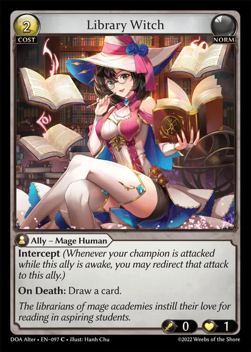 Library Witch — Dawn of Ashes Alter Edition — Grand Archive