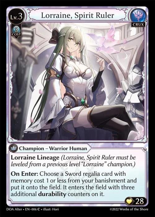 Lorraine, Spirit Ruler — Dawn of Ashes Alter Edition — Grand Archive